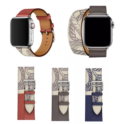 $16.99 • Buy Fashion Pattern Leather Wrist Watch Band Starp For Apple Watch Series 5 4 3 2 1 