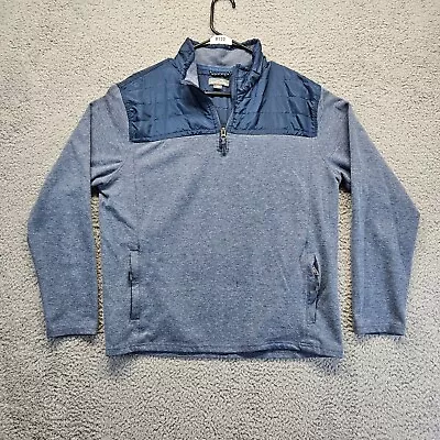 Eddie Bauer Jacket Mens Size Large Blue Mixed Media 1/4 Zip Pullover • $10.49