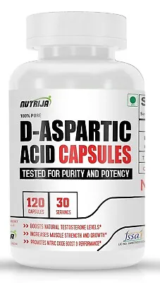 Nutrija D-Aspartic Acid DAA Supplement 120 Capsules Increases Muscle Strength • $43.99