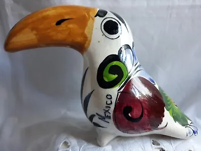 Mexican Pottery Clay Folk Art Tonala Tucan Bird Figure Hand Painted • $19.99