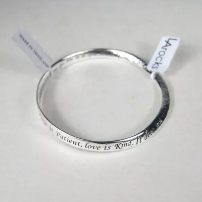 LAROCKS Mobius Bangle Bracelet Sterling Silver 925 Bracelet Love Is Patient • $95