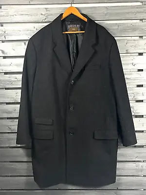 NICE Merona Charcoal Gray Wool Blend Trench Coat Jacket Mens XXL • $39.99