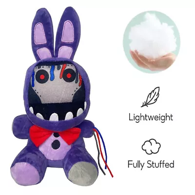 FNAF Withered Purple Bunny Plush Toys FNAF Security Breach Bonnie Doll Kids • $18.40