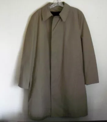 Vintage London Fog Trench Coat Lined Hidden Buttons Tan 42 R • $36