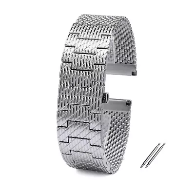 Mesh Stainless Steel Bracelet Clasp Buckle Replacement Watch Band Strap 22MM • $24.99