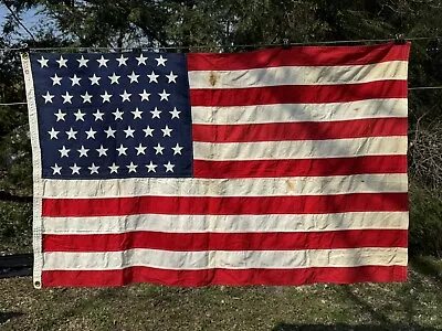 Vintage ANNIN DEFIANCE 49 Sewn STAR AMERICAN US FLAG Original Cotton 3’ X 5’ • $99.99