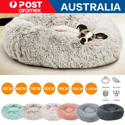 $22.06 • Buy Dog Cat Pet Calming Bed Warm Soft Plush Round Nest Comfy Sleeping Kennel Cave AU