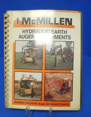 1996 McMillen  Hydraulic Earth Auger Attachments SALES Manual PRICE BOOK • $17.98