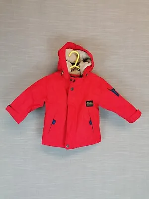 £12 • Buy Next Baby Boys Red Waterproof Coat Winter Fleece Lined Age 9-12 Months