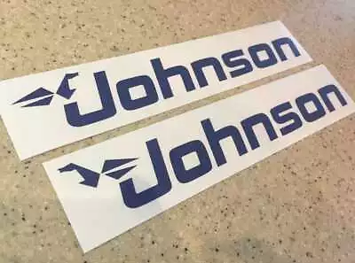 Johnson Outboard Motor Vintage Decal Navy 2-PAK FREE SHIP + FREE Fish Decal • $12