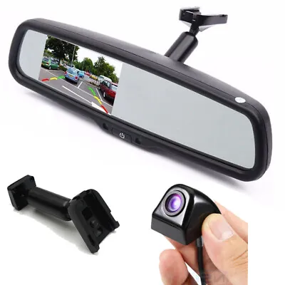 Car Rear View 4.3  LCD OEM Mirror Monitor With Backup Camera Parking Reverse Kit • $49.98
