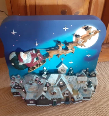 £34.95 • Buy Christmas  Santas Starry Night Fibre Optic  Illuminated Musical Wall Decoration