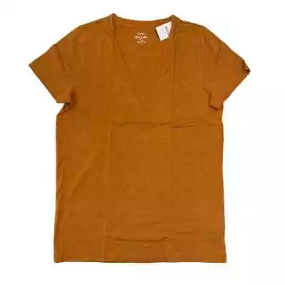 NWT J. Crew Vintage Amber Gold Vintage Slub Cotton V-Neck Tee - SIZE XL • $25