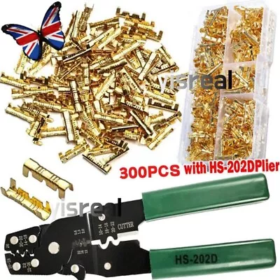 300pcs U Shape Copper Terminals Crimp Kit - Non-insulated Assortment Cable Wire • £6.98
