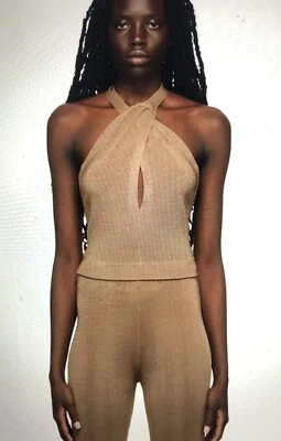$65 • Buy Staud Kai Halter Top Tan Sz M NWT
