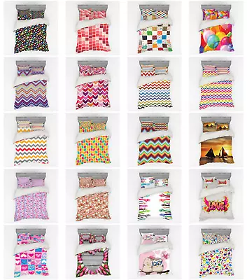 Ambesonne Colorful Element Bedding Set Duvet Cover Sham Fitted Sheet In 3 Sizes • $90.99