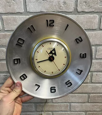 Vintage 1950s Mid Century Modern Telechron Spun Aluminum Retro Wall Clock MCM • $124.99