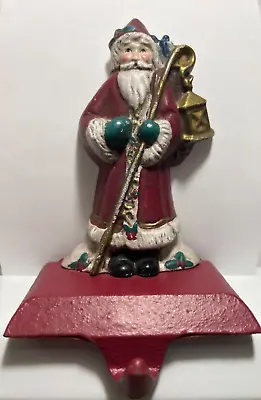 MCF VINTAGE (MIDWEST OF CANNON FALLS) CAST IRON SANTA CLAUS Stocking Holder • $65