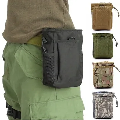 Tactical Magazine Utility Drop Dump Pouch Molle Heavy Duty Military Gun Ammo Bag • £10.25