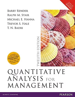 New: Quantitative Analysis For Management By Render 12th INTL ED • $29.51