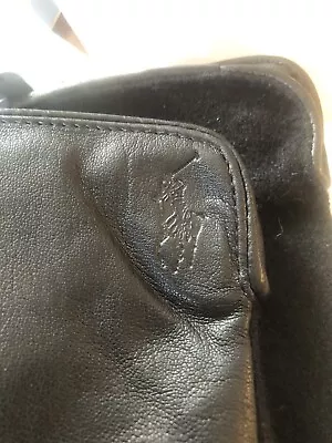 Polo Ralph Lauren Mens Leather Gloves Black Touch Screen  XL • $26.75