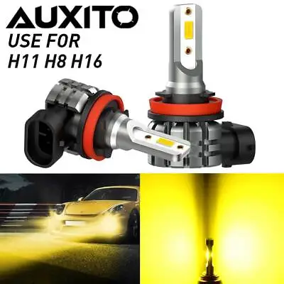 AUXITO 2X Yellow LED Bulb Kit H11 H8 H9 3000K Fog Light Bulbs Noiseless Fanless • $19.69