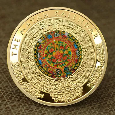 1PCS Culture Commemorative Double Sides Mexico Maya Plated Gold Coin • $2.69