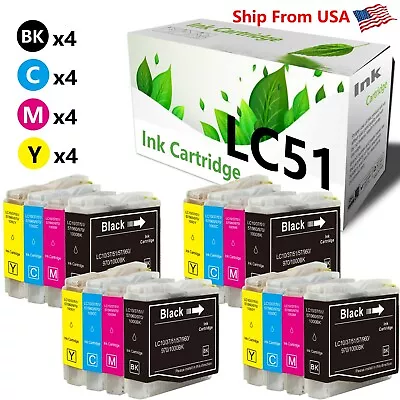 16PK LC51 Ink Cartridge For Brother MFC-230C MFC-240C MFC-665CW MFC-845CW • $20.99