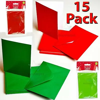 15 X A6 Make Your Own Christmas Card Gift Making Envelopes Blank Cards Craft Kit • £2.49
