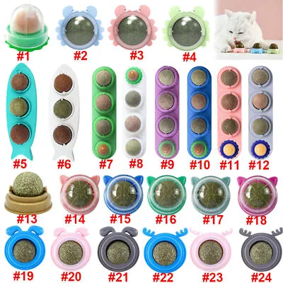 $6.89 • Buy Rotatable Cat Catnip Treat Toy Snack Licking Ball Kitten Pet Molar Mint Toys  AU