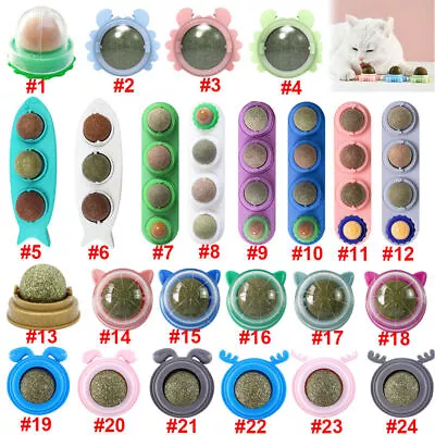 $7.99 • Buy Rotatable Cat Catnip Treat Toy Snack Licking Ball Kitten Pet Molar Mint Toys  AU