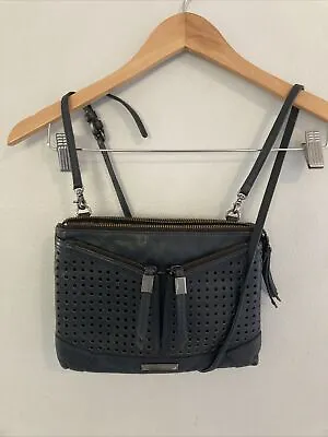 $40 • Buy MIMCO Navy Leather Cross Body Preowned 