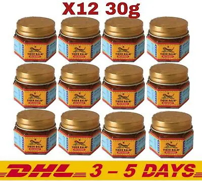 Tiger Red Balm Ointment Thai Herbal Aroma Relaxing Massage Balmุ 12X 30g • $69.97