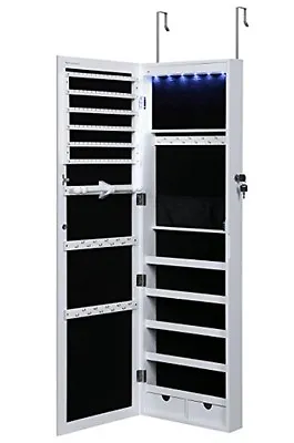 SONGMICS Lockable Jewelry Cabinet Wall Door Mounted Jewelry Armoire Organizer  • $195.95