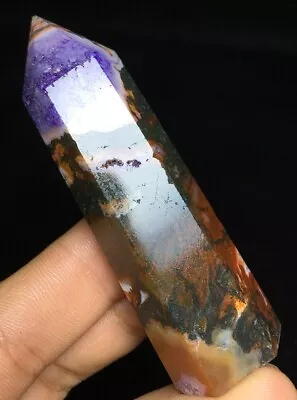51g Natural Rare Purple Ocean Grass Agate Geode Crystal Point Wand Q431 • $3