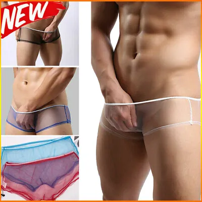 £2.99 • Buy Sexy Men Briefs Sheer Mesh Underwear Boxer Shorts Trunks See Through Underpants