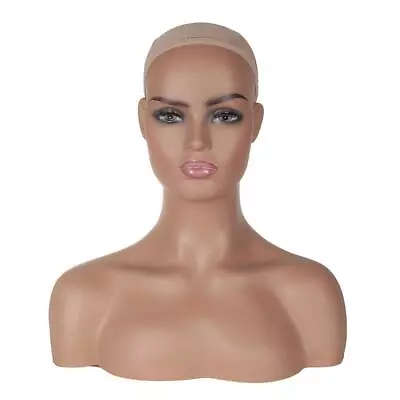 Realistic Female Mannequin Head With Shoulder Display Manikin Head Bust For W... • $88.85