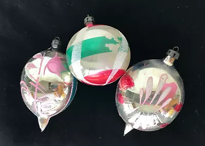 Vintage Christmas Ornaments Glass Assorted Glitter Made In Poland • $15.99