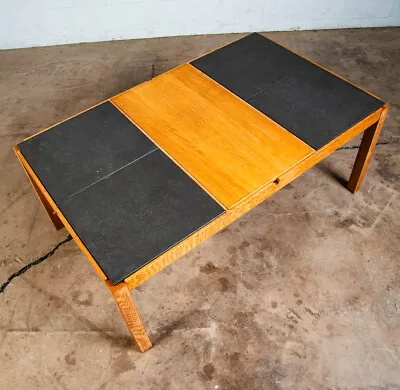 Mid Century Danish Modern Coffee Table Ikea Stone Hill Solid Oak Tile Leaf X2 • $679.13