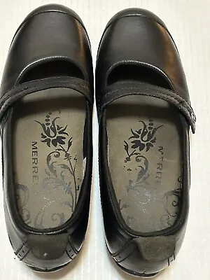 Merrell Mary Janes Shoes Plaza Bandeau Performance Leather Black Womens Size 9 • $19.99