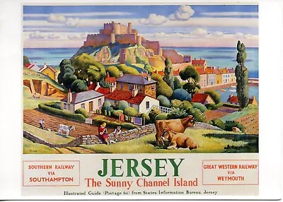 Jersey - Sunny Channel Island Artist Allinson Southern & G.w.railway Postcard • £0.55