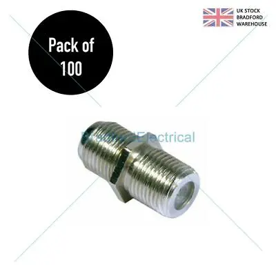 100 X Barrel Connector Coupler Join Extend F Plug Coax Aerial Satellite Cable • £8.99