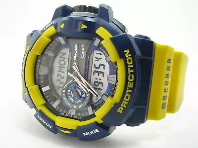 Casio G-Shock GA-400-9B Big Case Yellow & Navy Blue Digital Analog World Time • $99