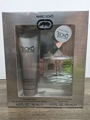 Marc Ecko Silver Gift Set For Men Body Spray 1.7oz &  3oz Hair & Body Wash 2PC • $16.99