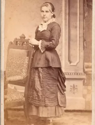 Wheeling West Virginia CDV Photo Pretty Young Woman Full Length PLUMMER 1880 D1 • $13.49