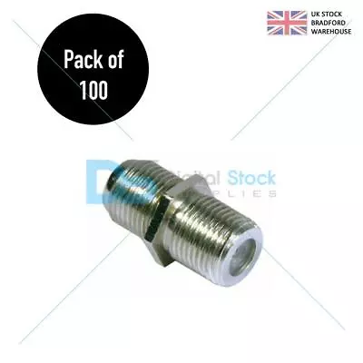 100 X Barrel Connector Coupler Join Extend F Plug Coax Aerial Satellite Cable • £9.99