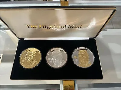 John Elway Broncos 18 Ounces 999 Silver Highland Mint 3 Magnum Round Coins Set • $2299