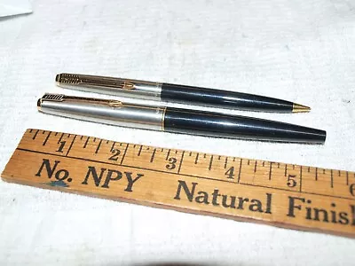 Parker N.o.s. Black 45 Fountain Pen And Pencil Set (704) • $9.99