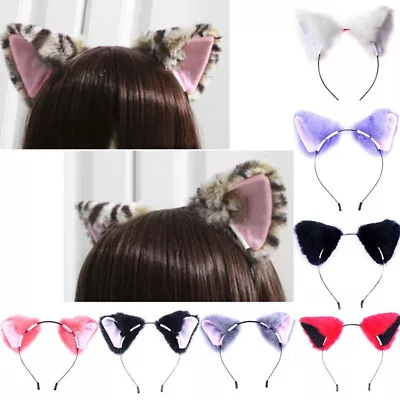 Orecchiette Party Cat Fox Faux Fur Ears Cosplay Anime Neko Costume Hair Headband • $3.59