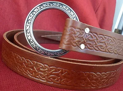 1.5  Celtic Knotwork Ring Belt Black Or Browns SCA Faire Sword Rennie Medieval • $37